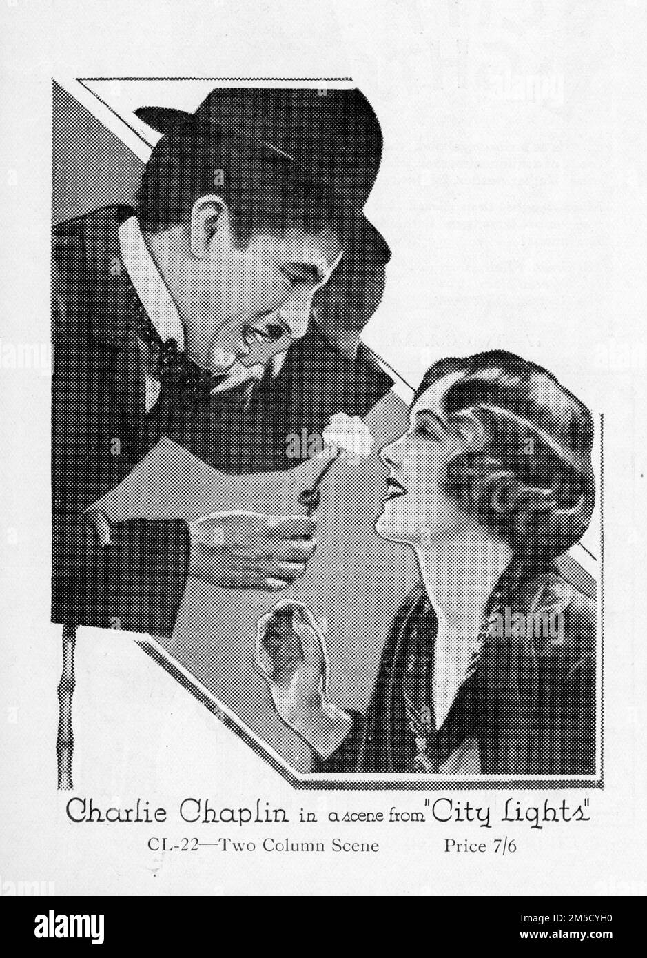 CHARLIE CHAPLIN as The Tramp and VIRGINIA CHERRILL as a Blind Girl in CITY LIGHTS 1931 written and directed by CHARLES CHAPLIN silent comedy with music score Charles Chaplin Productions / United Artists Stock Photo