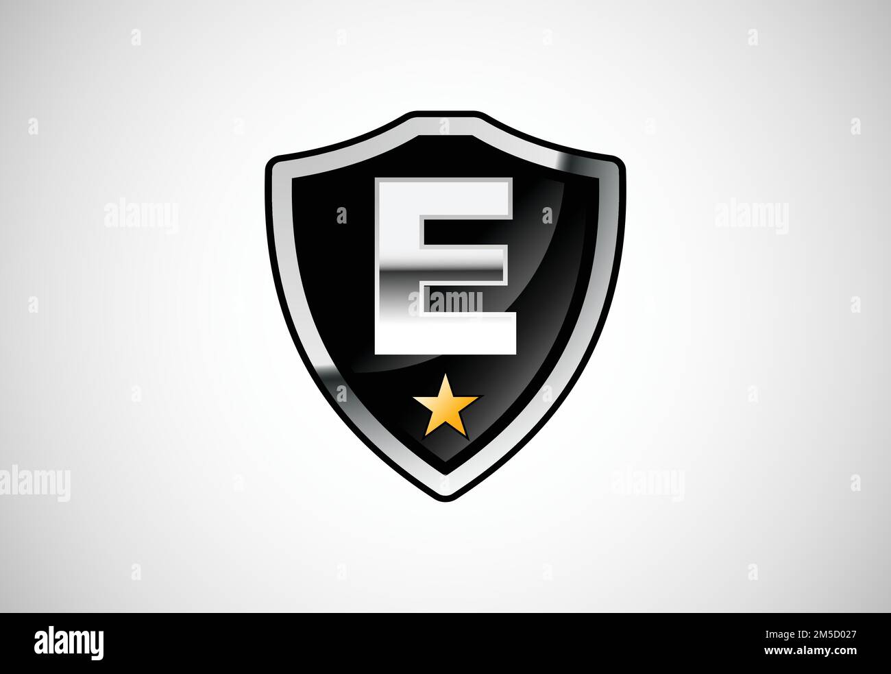 Initial letter E with shield icon logo design vector illustration ...