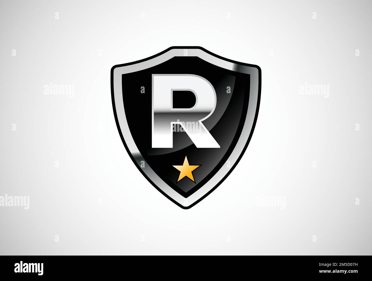 Initial letter R with shield icon logo design vector illustration ...