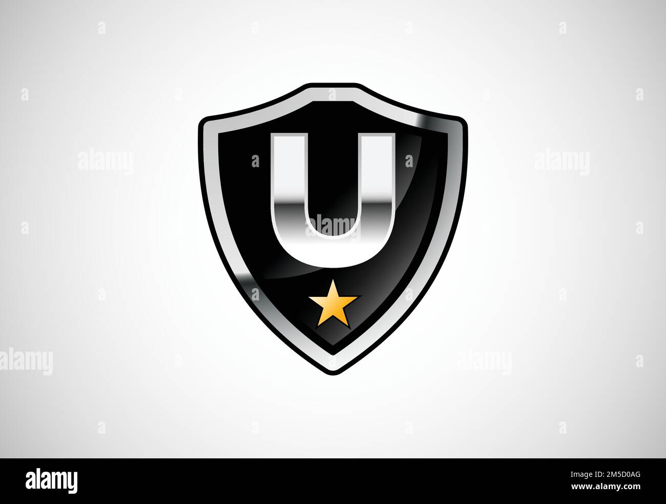 Initial letter U with shield icon logo design vector illustration ...