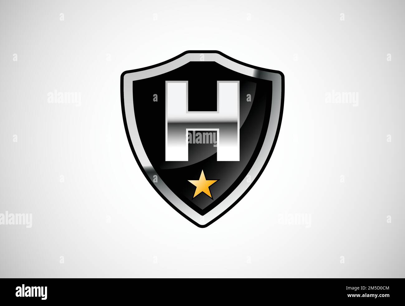 Initial letter H with shield icon logo design vector illustration ...