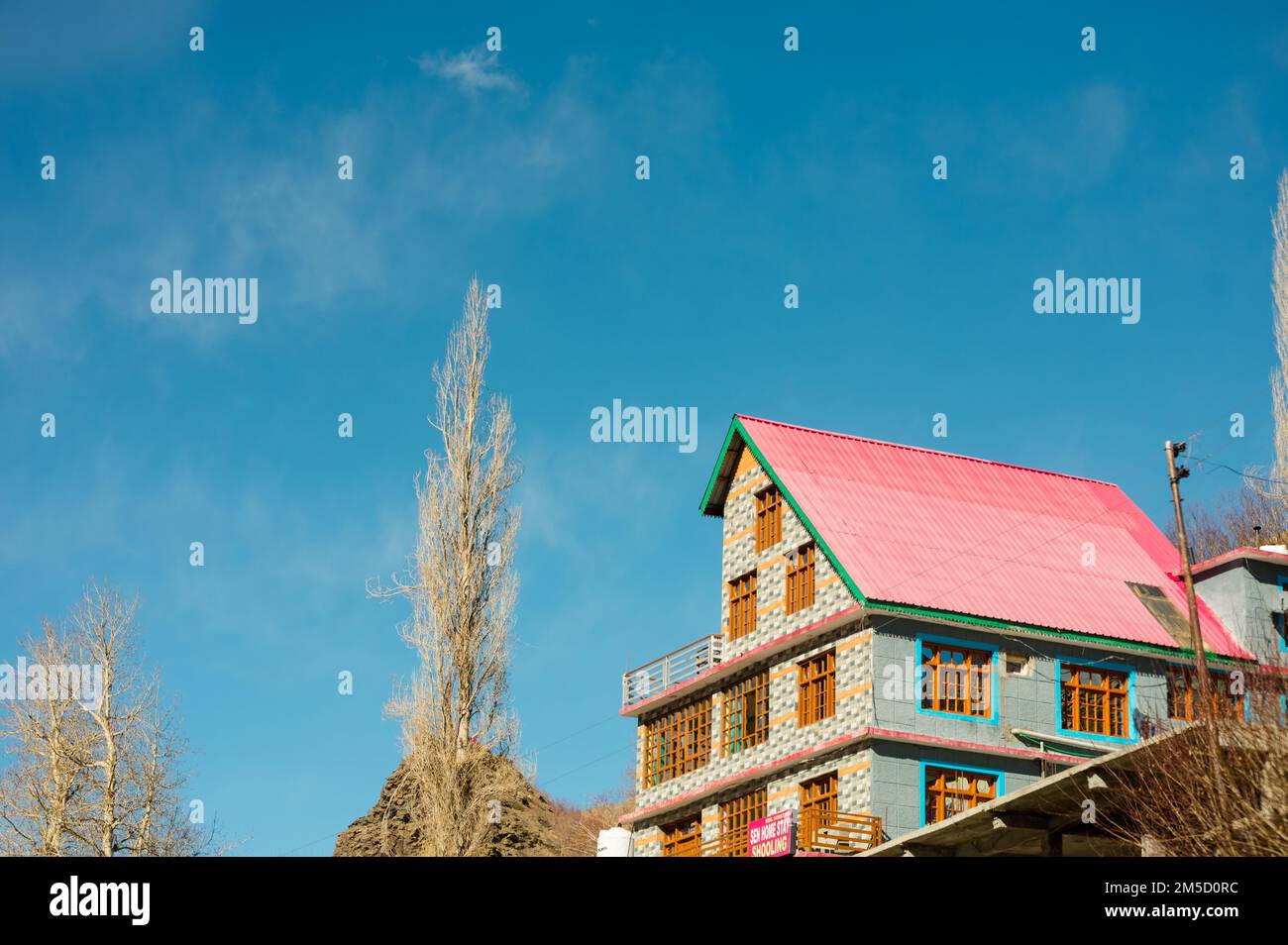 Fantastic beauty of a town between the mountains Stock Photo