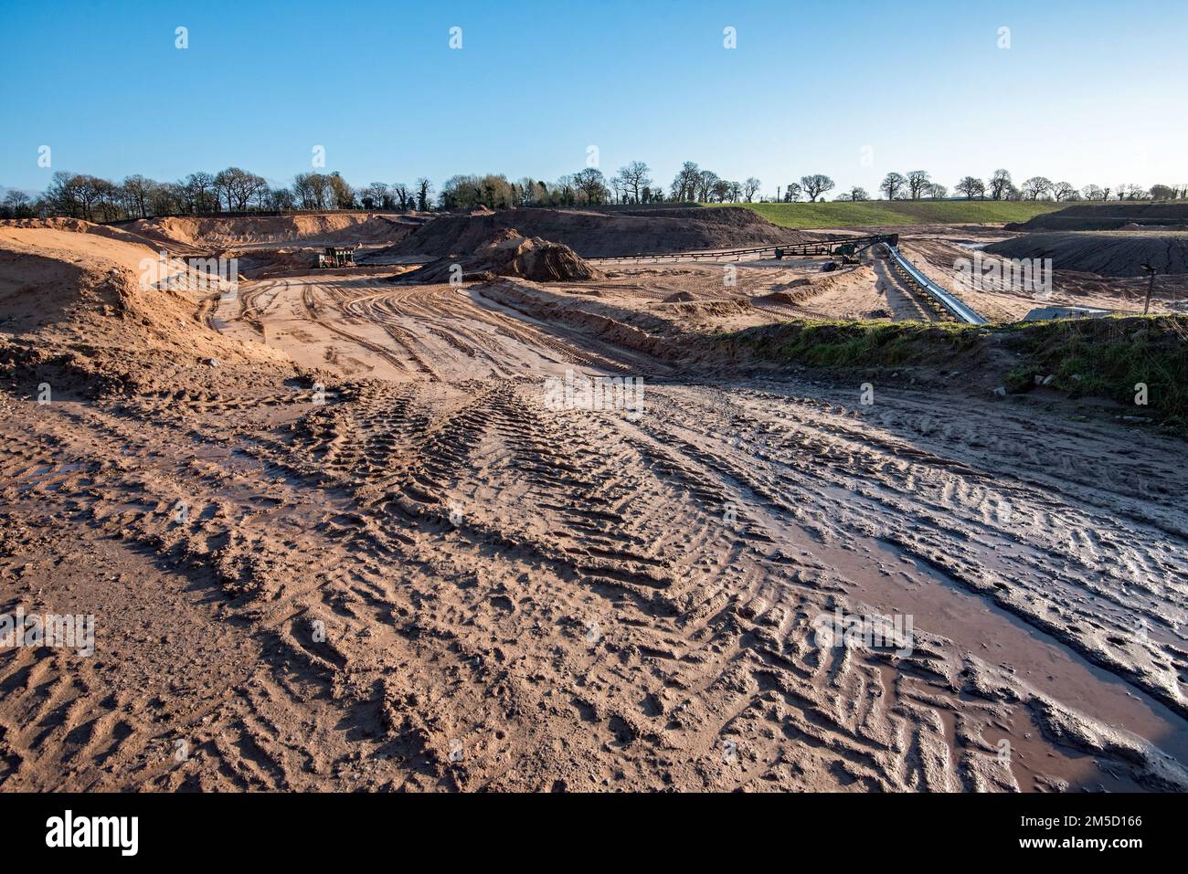 The changing face of Arclid Sand Quarry (near Sandbach)  as at Christmas 2022. Stock Photo