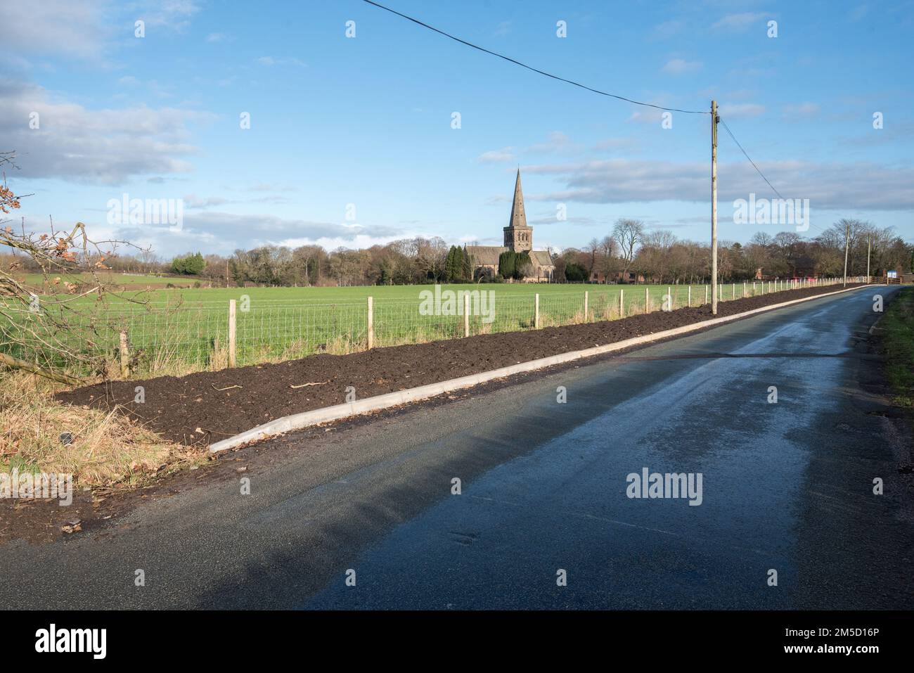 The controversial verge in Church Lane Sandbach where local authority