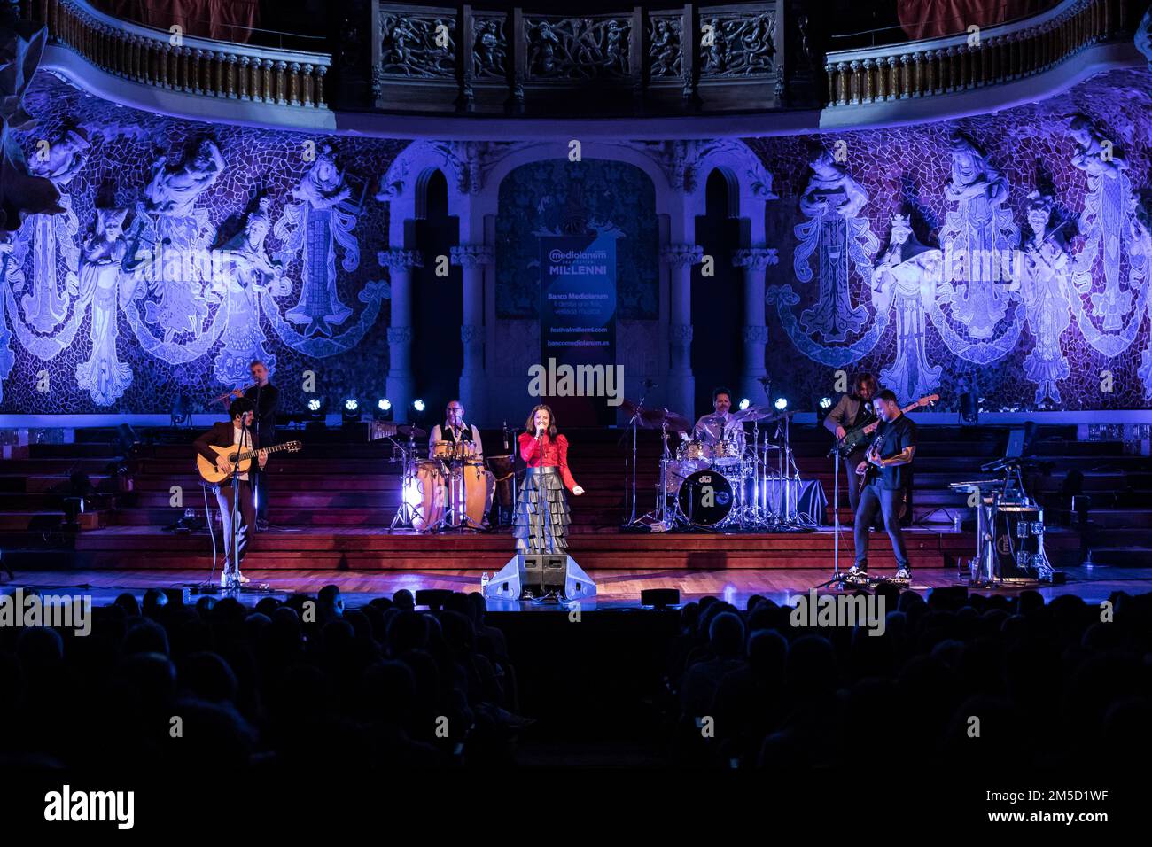 Barcelona, Spain. 2022.12.27. La Mari (de Chambao) singer perform on stage during Festival Mil·lenni at Palau de la Música on December 27, 2022. Stock Photo