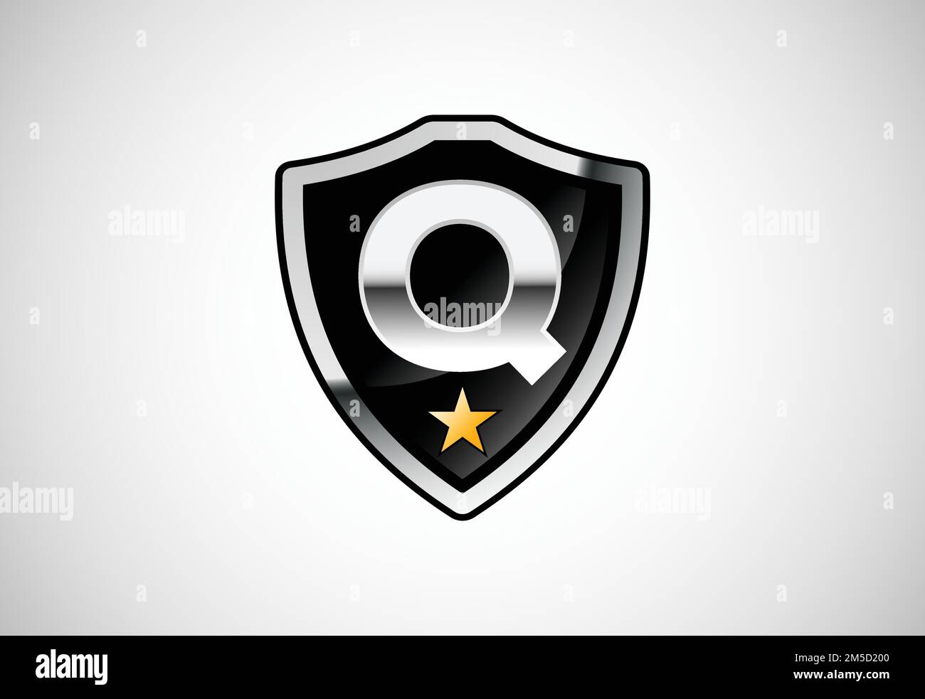 Initial letter Q with shield icon logo design vector illustration ...