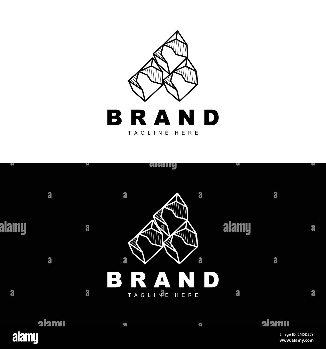 Stone Logo, Gem Line Stone Design, Diamond, Crystal, Simple Elegant