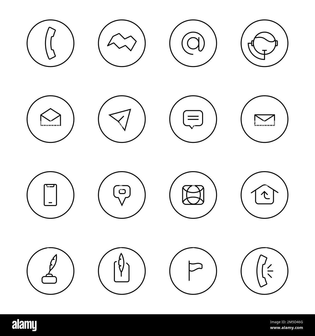 Set of line icons related to contacts Stock Vector Image & Art - Alamy