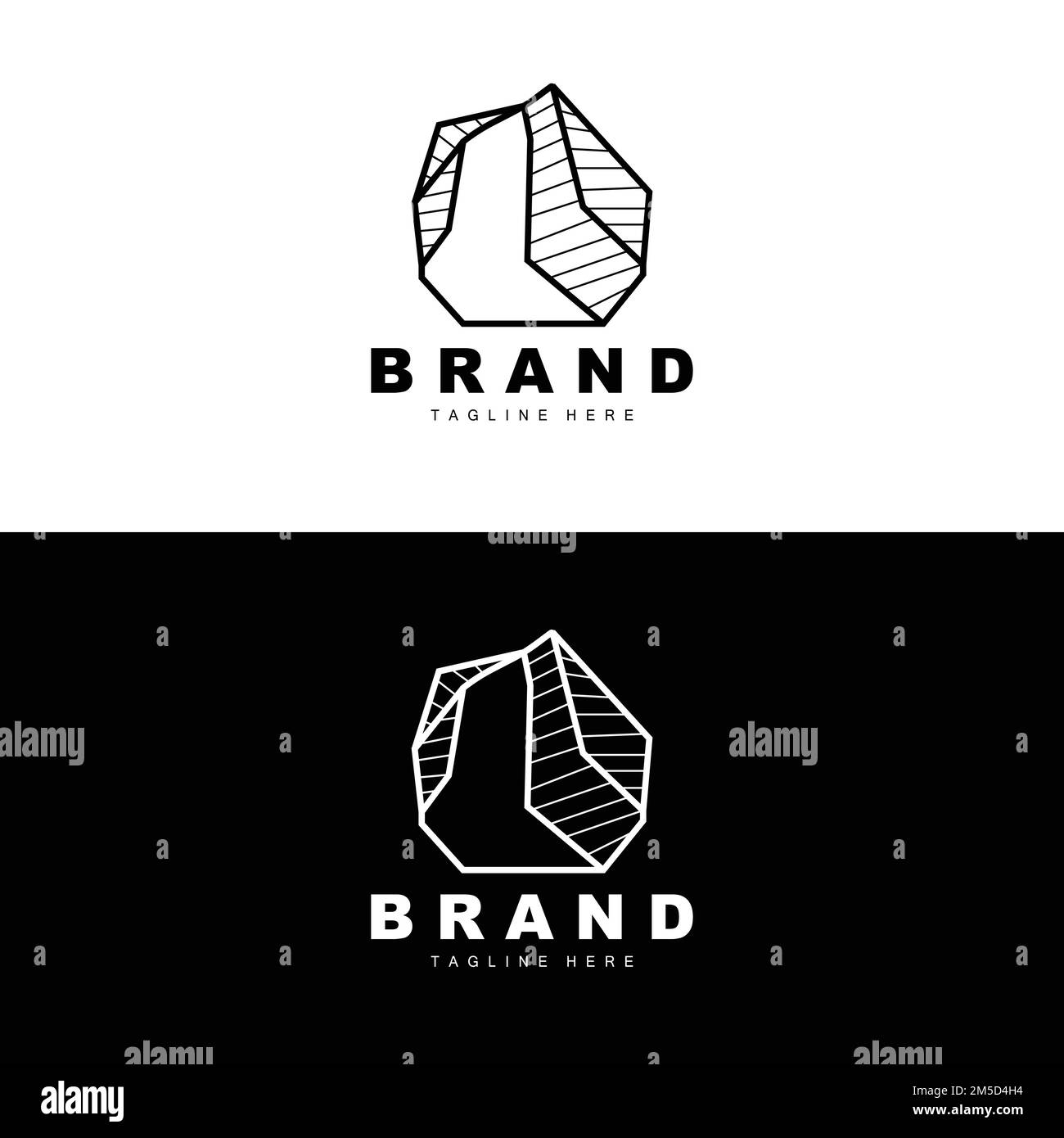 Stone Logo, Gem Line Stone Design, Diamond, Crystal, Simple Elegant, Product Brand Vector