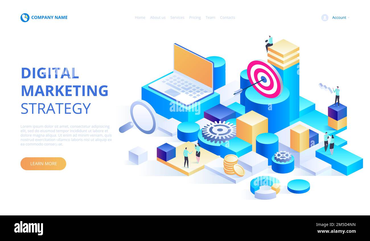 Modern flat design isometric concept of Marketing Strategy for banner ...