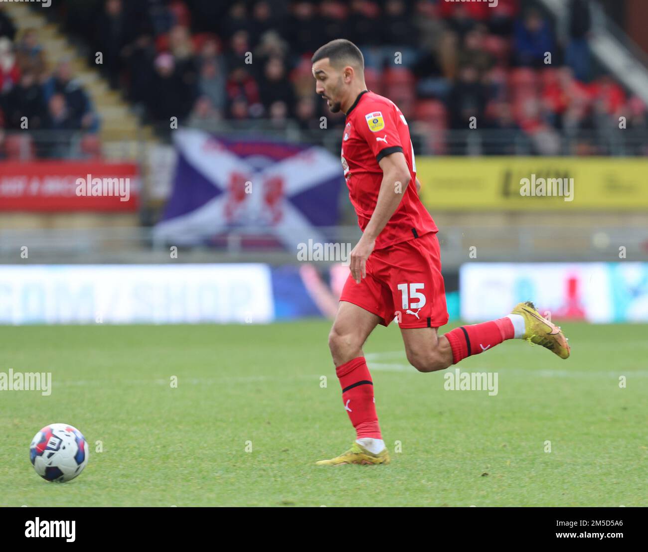 Idris El Mizouni (on loan from Ipswich Town) of Leyton Orient during League Two soccer match between Leyton Orient against Stevenage at Brisbane Road Stock Photo