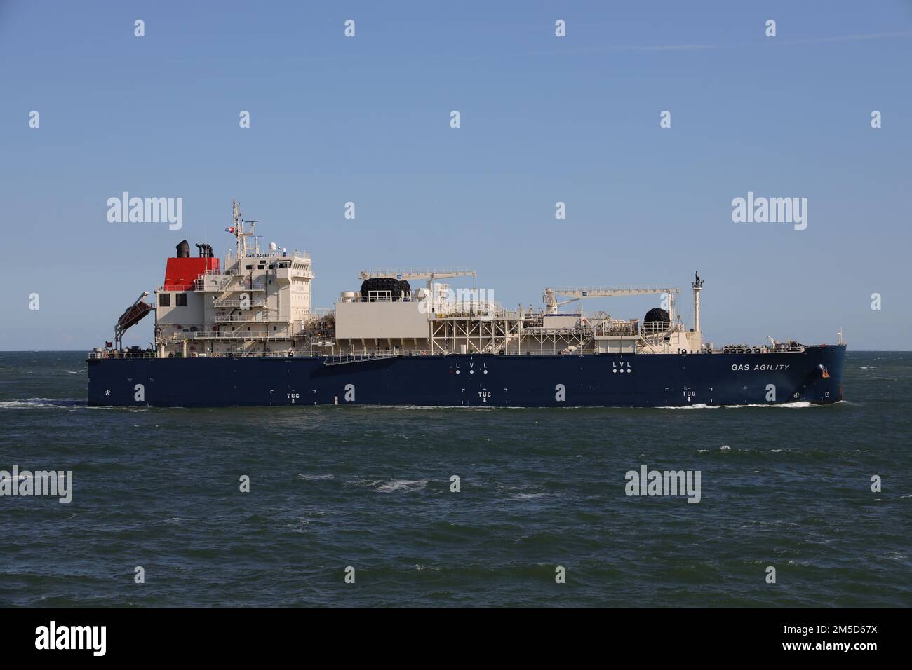 The LNG bunker ship Gas Agility arrives in the port of Rotterdam on August 31, 2022 Stock Photo