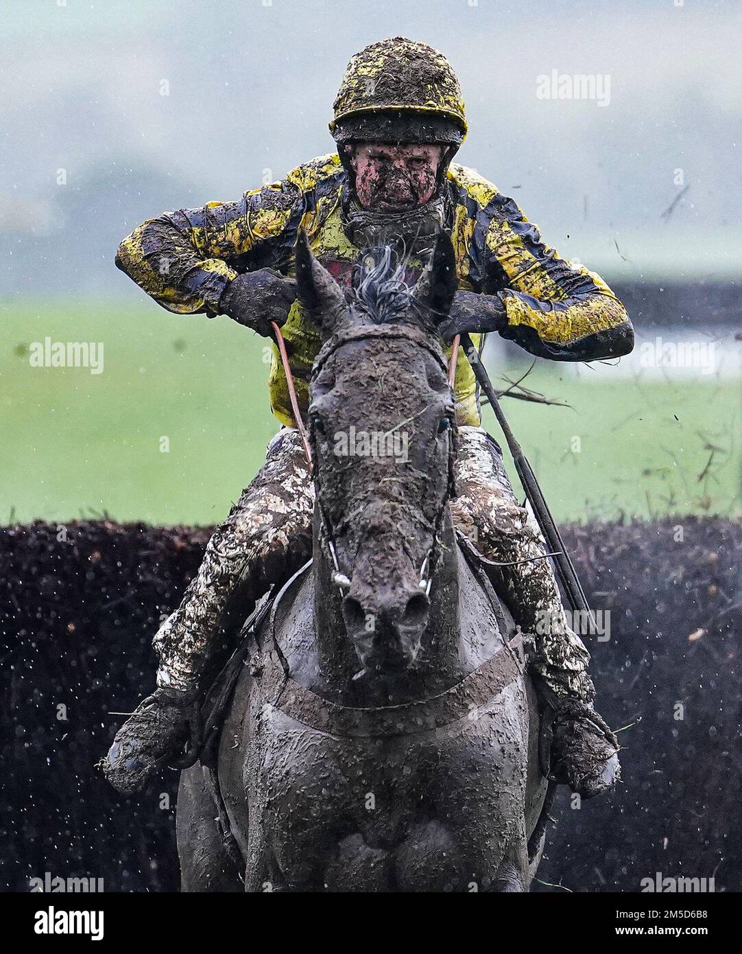 Movethechains ridden by Jamie Moore during the Coral Welsh Grand National Handicap Chase at Chepstow Racecourse, Monmouthshire. Picture date: Tuesday December 27, 2022. Stock Photo