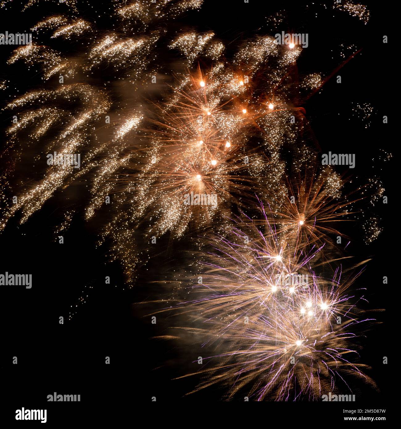 Fireworks at the beach at night, New Year, Hook of Holland, the