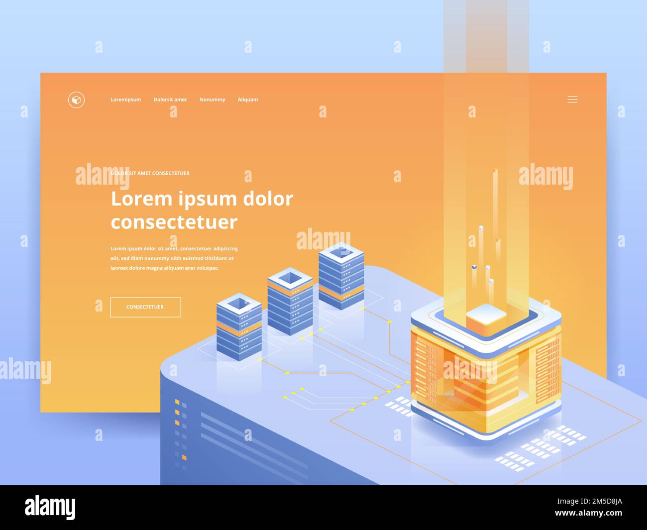 Mining farm orange landing page vector template. Cryptocurrency website  homepage UI, UX idea with isometric illustrations. Blockchain technology,  elec Stock Vector Image & Art - Alamy