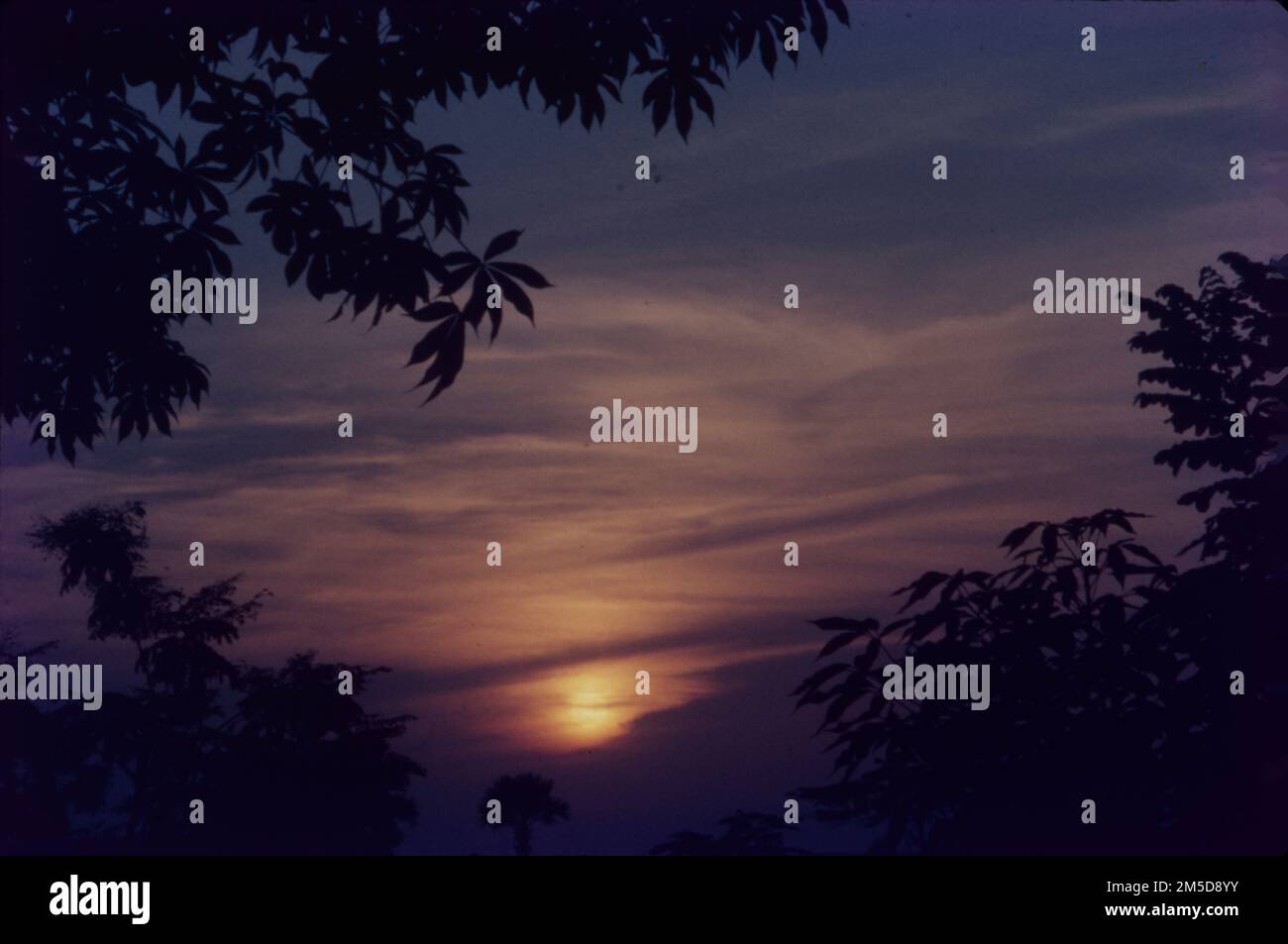 Sun Set With Fabulous Skies, Gorai Beach, Maharashtra, India Stock