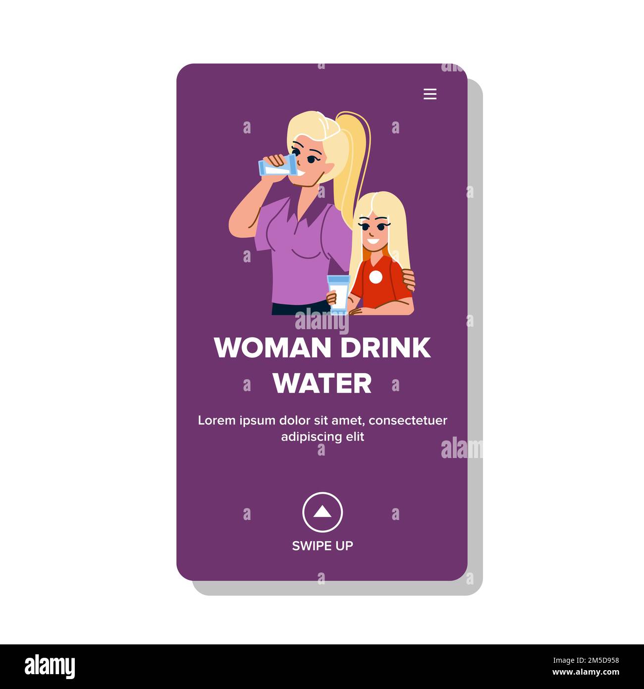 woman drink water vector Stock Vector Image & Art Alamy