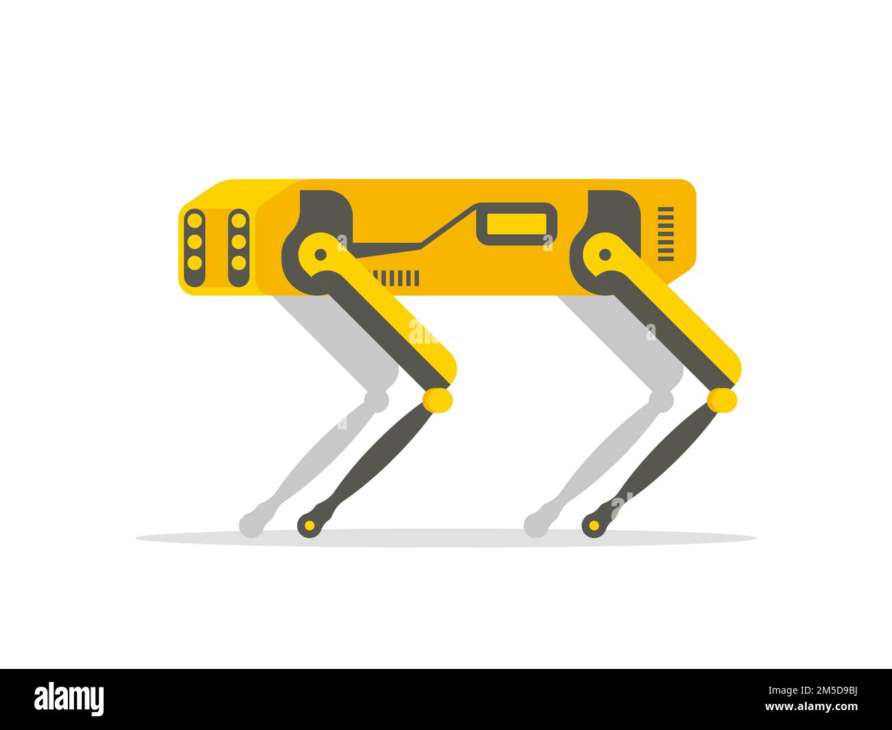 The mechanical robot dog guard. Industrial sensing and remote operation needs. Innovation in high technology. Vector flat graphic illustration Stock Vector