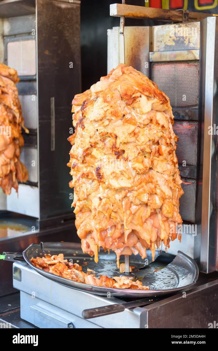 pole stove of pork grill for make kebab Stock Photo Alamy