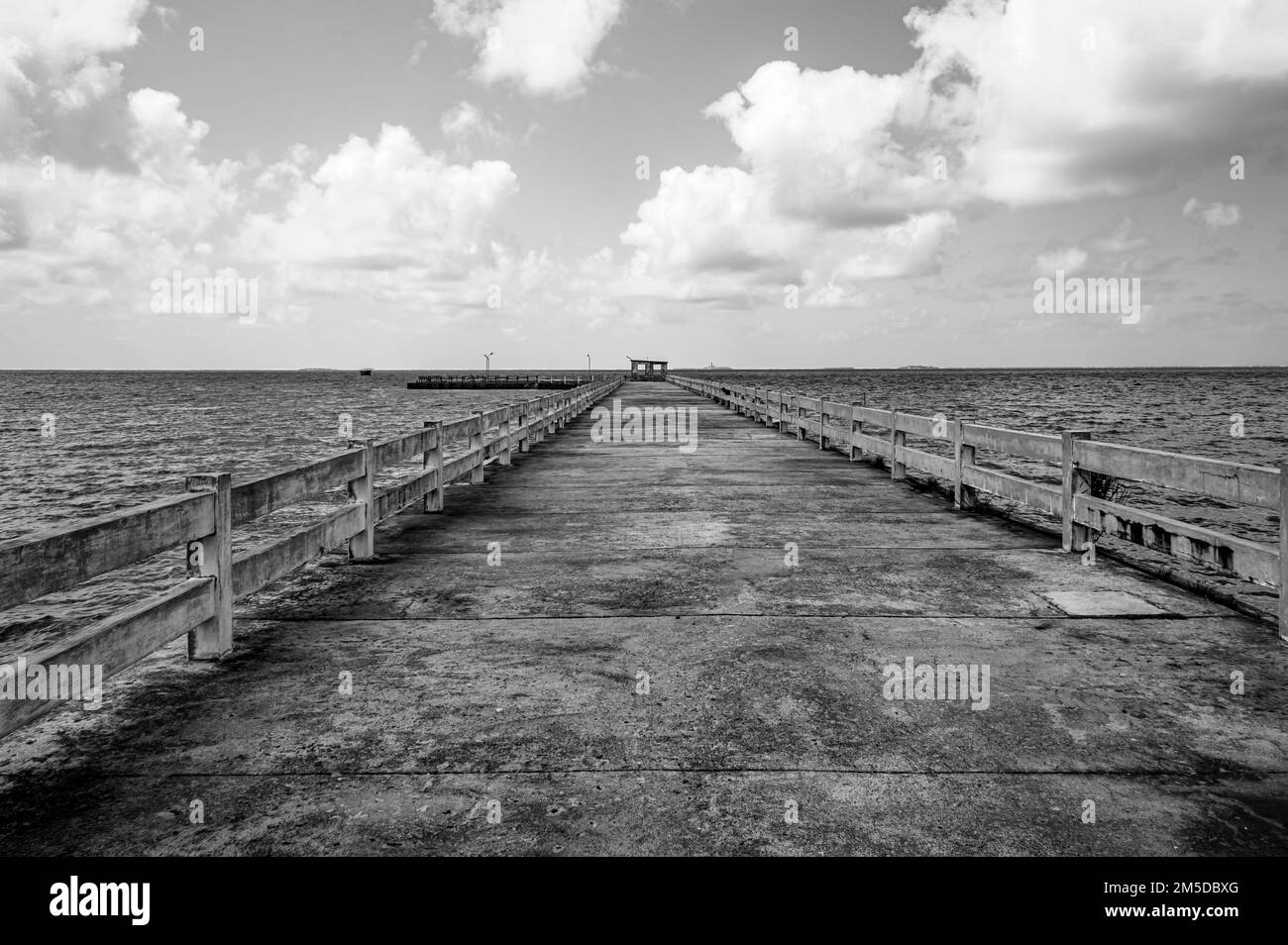 Pier at Bois des Amourettes village, translated as Lovers’ forest, Mauritius, Africa Stock Photo