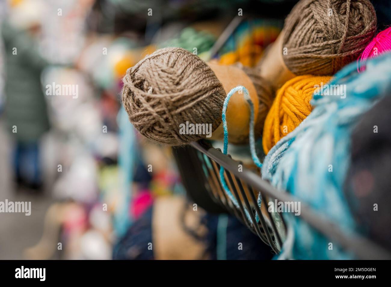 Wool craft yarn with different colors of threads for knitting Stock ...