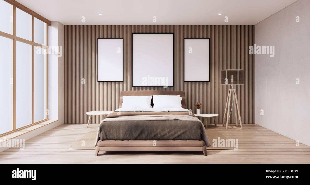 Minimalist wabi sabi interior mock up design, room muji sytle Stock ...