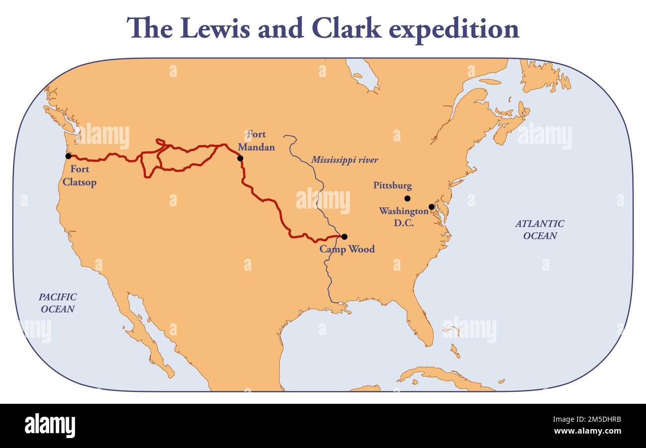 Lewis and clark expedition map Cut Out Stock Images & Pictures - Alamy