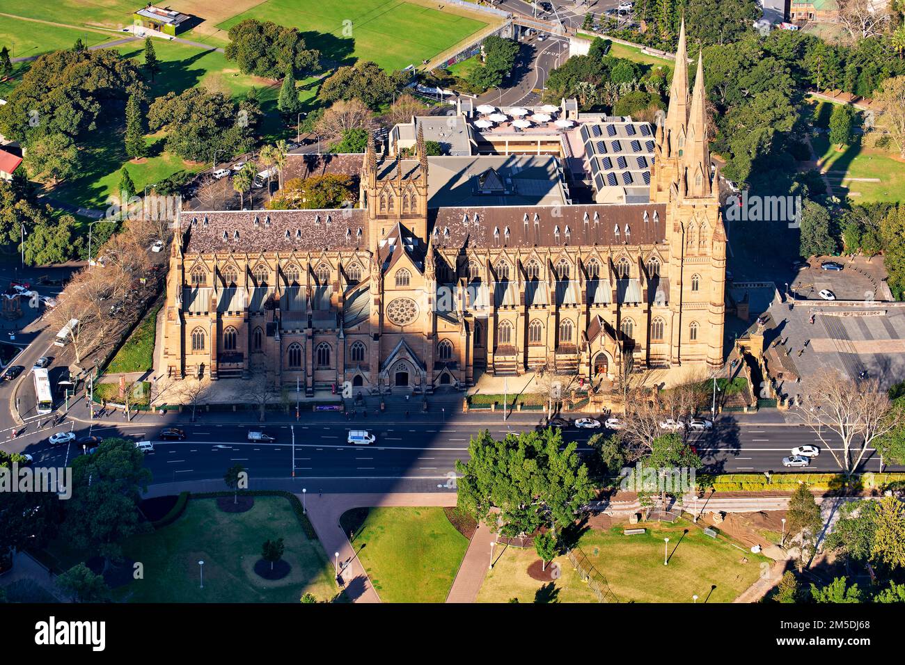Sydney. New South Wales. Australia. Aerial view of St. Mary's Cathedral Stock Photo