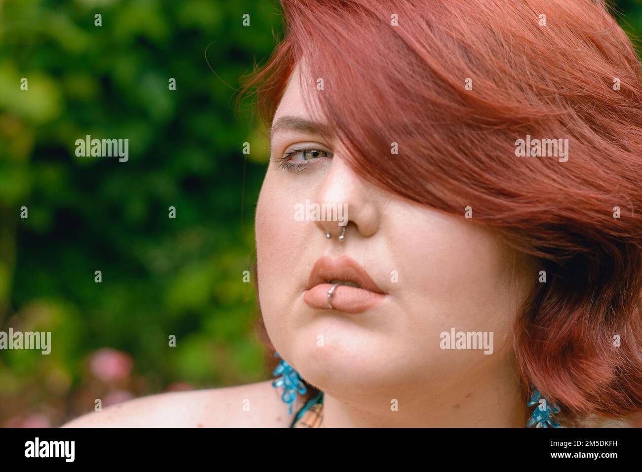 portrait of calm young caucasian latina woman of argentinian ethnicity