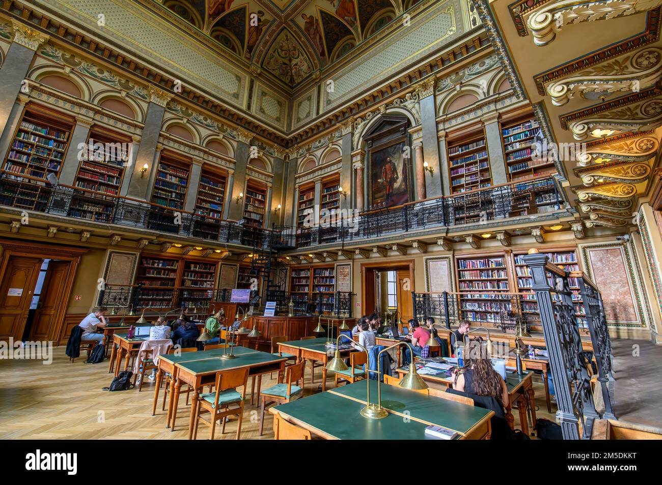 Interior of ELTE Central University Library in Budapest, Hungary