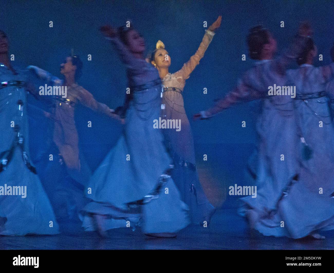 North Korean ballet dancers and musicians performing in Pyongyang, North Korea Stock Photo