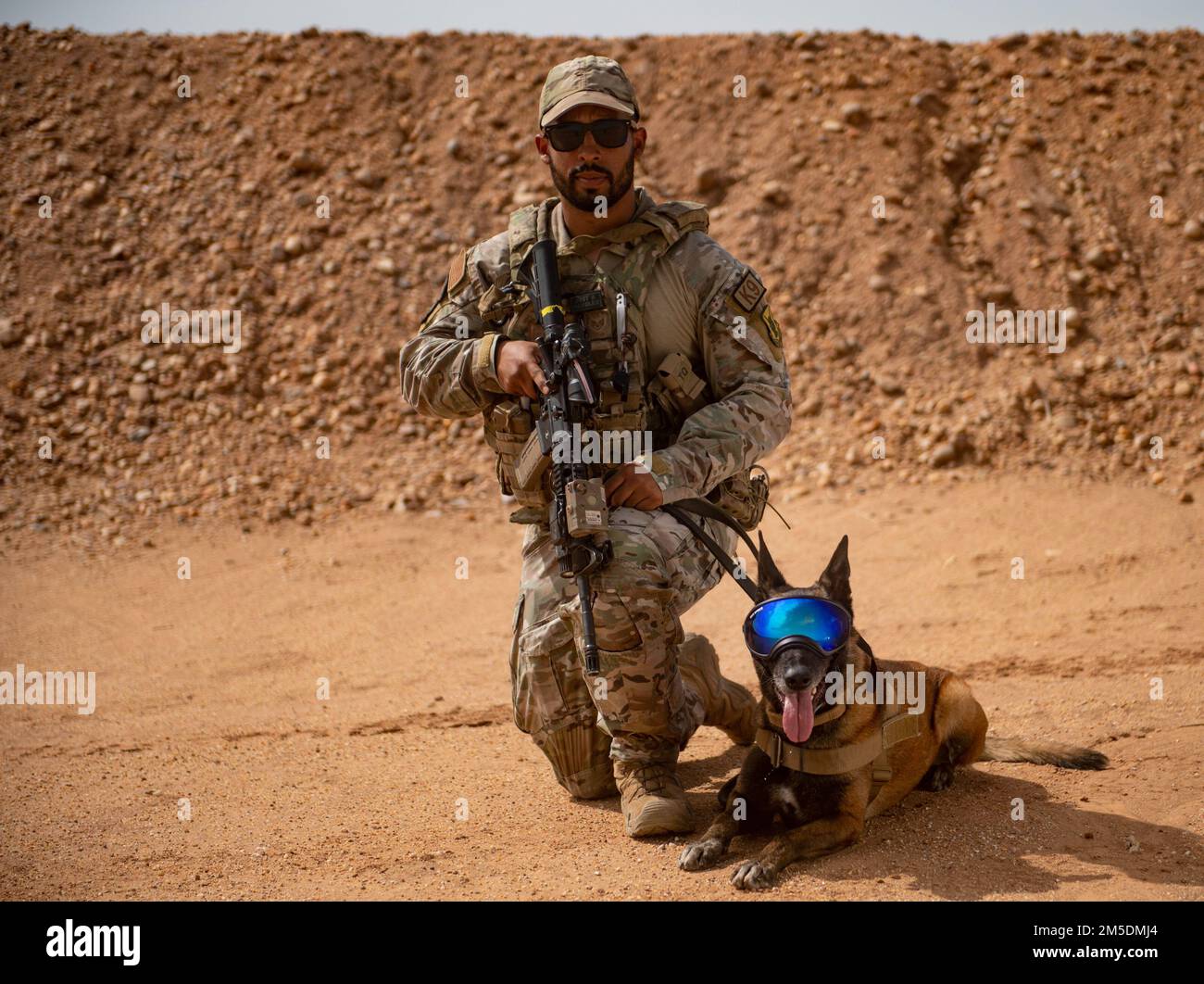 U.S. Air Force Staff Sgt Sirmann Toliver, a military working dog