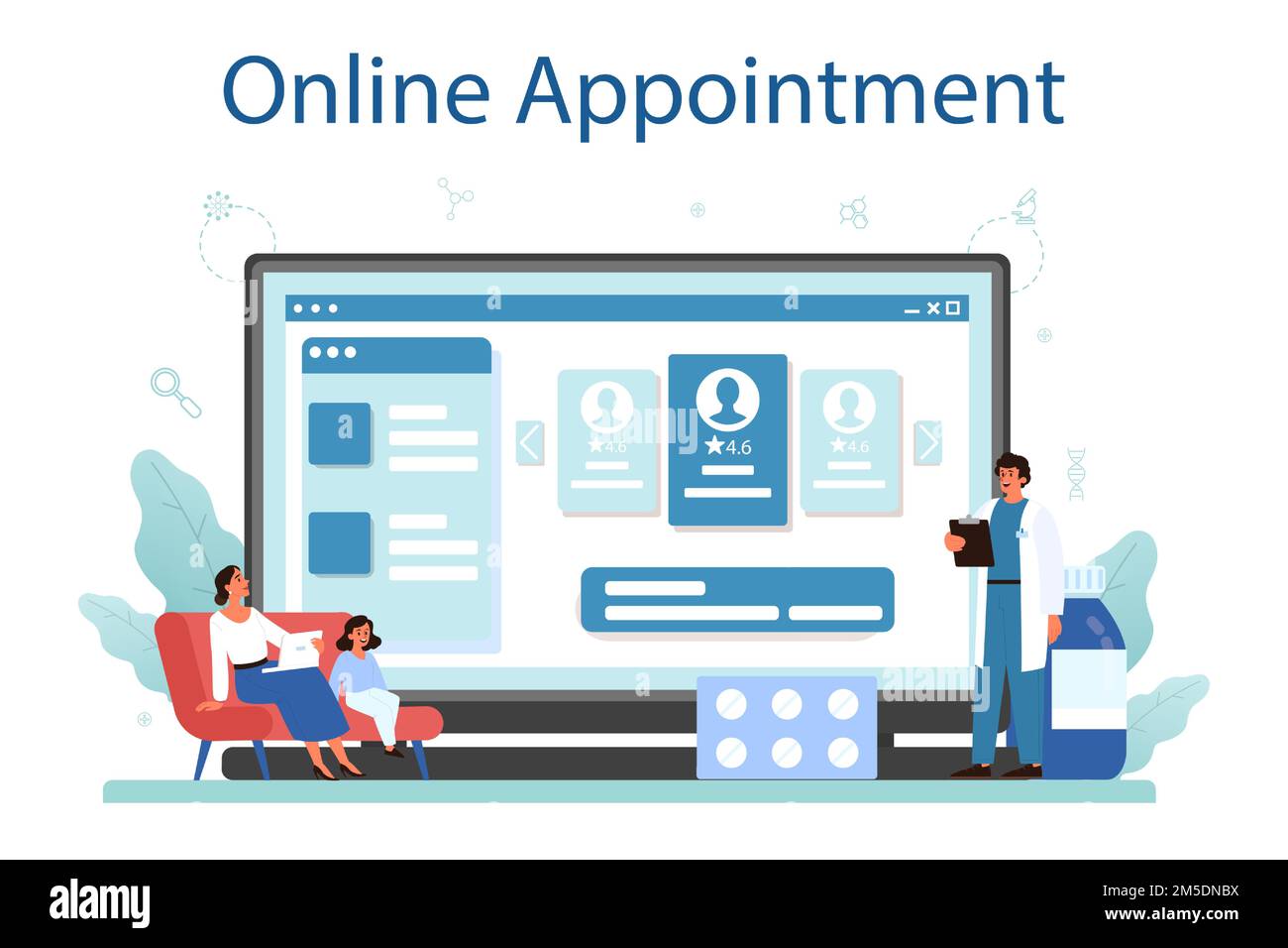 Family doctor online service or platform. Healthcare, modern medicine ...