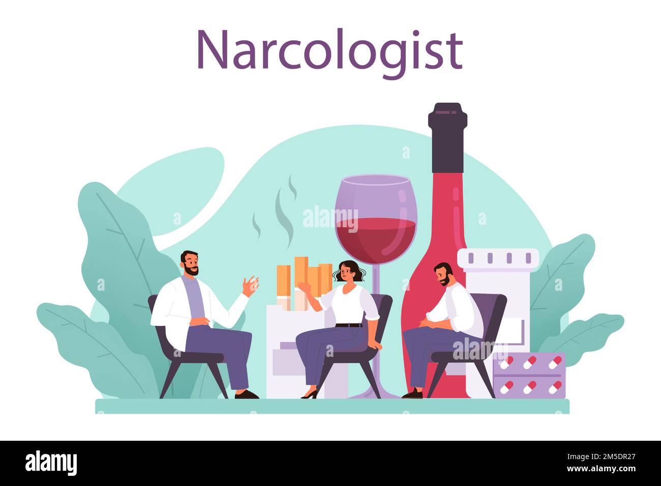 Narcologist concept. Professional medical specialist. Drug and tobacco