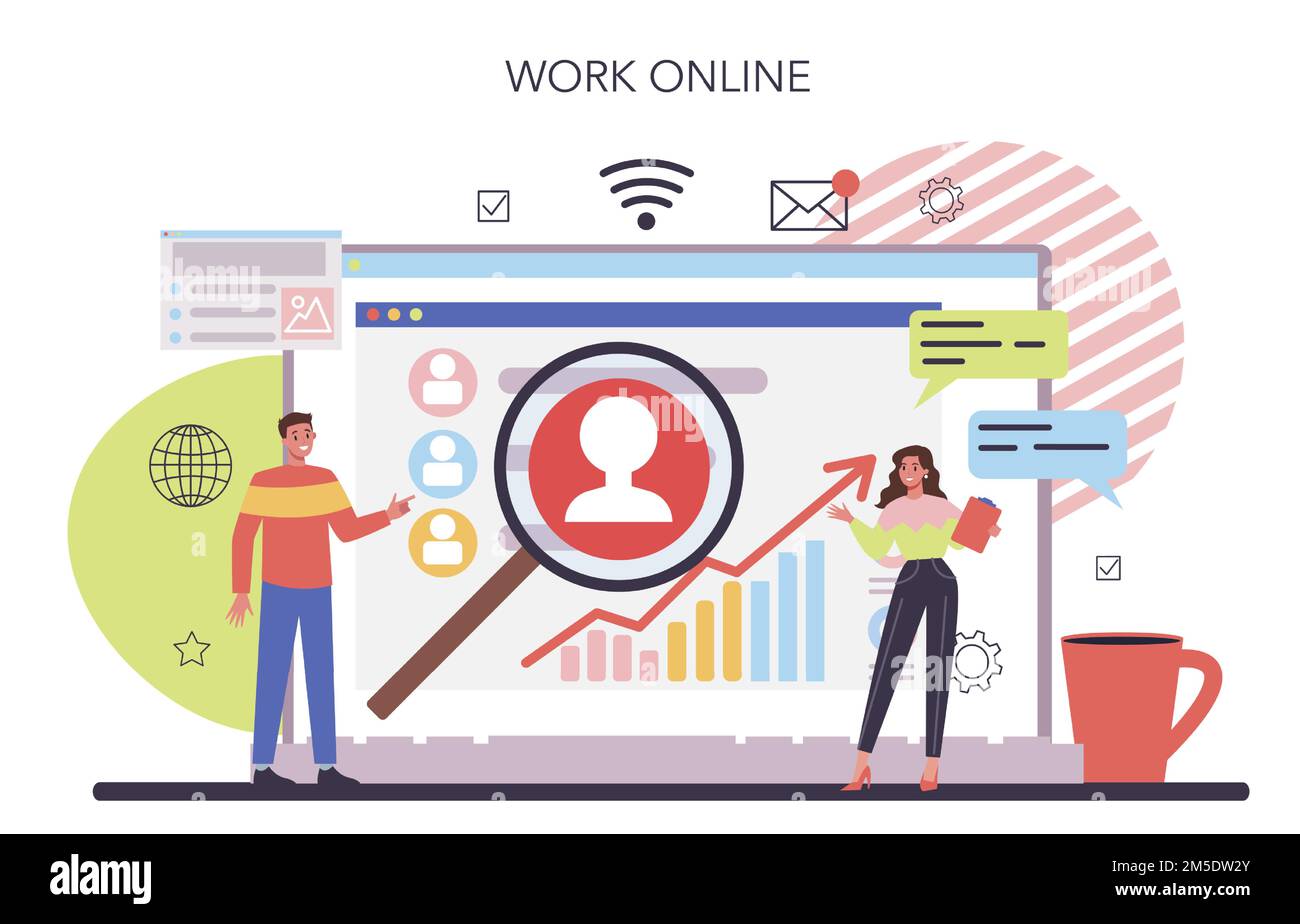 Start up running online service or platform. Idea of a new business