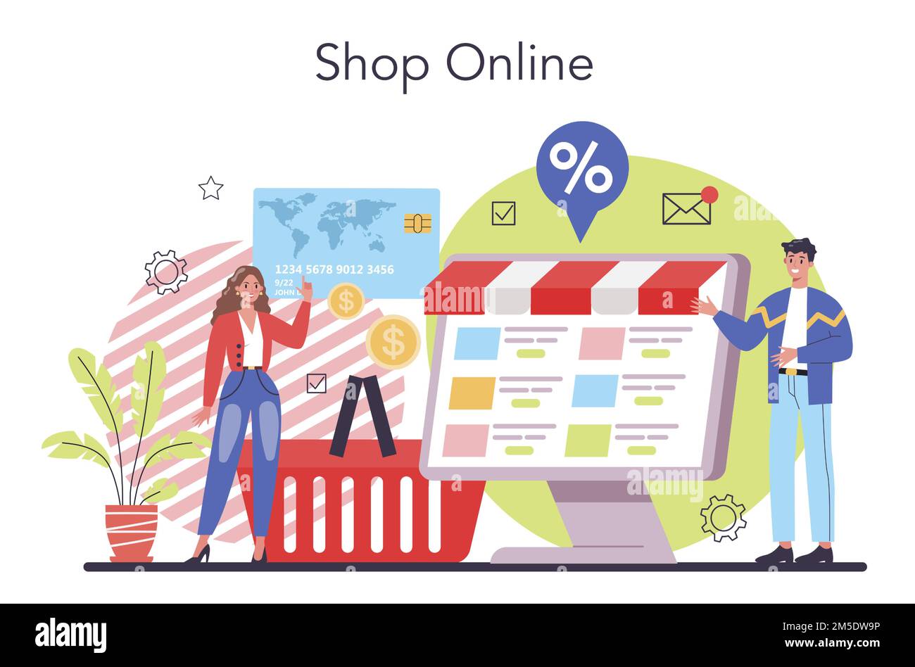 Online shop. Customer service and delivery, tracking and purchase. E