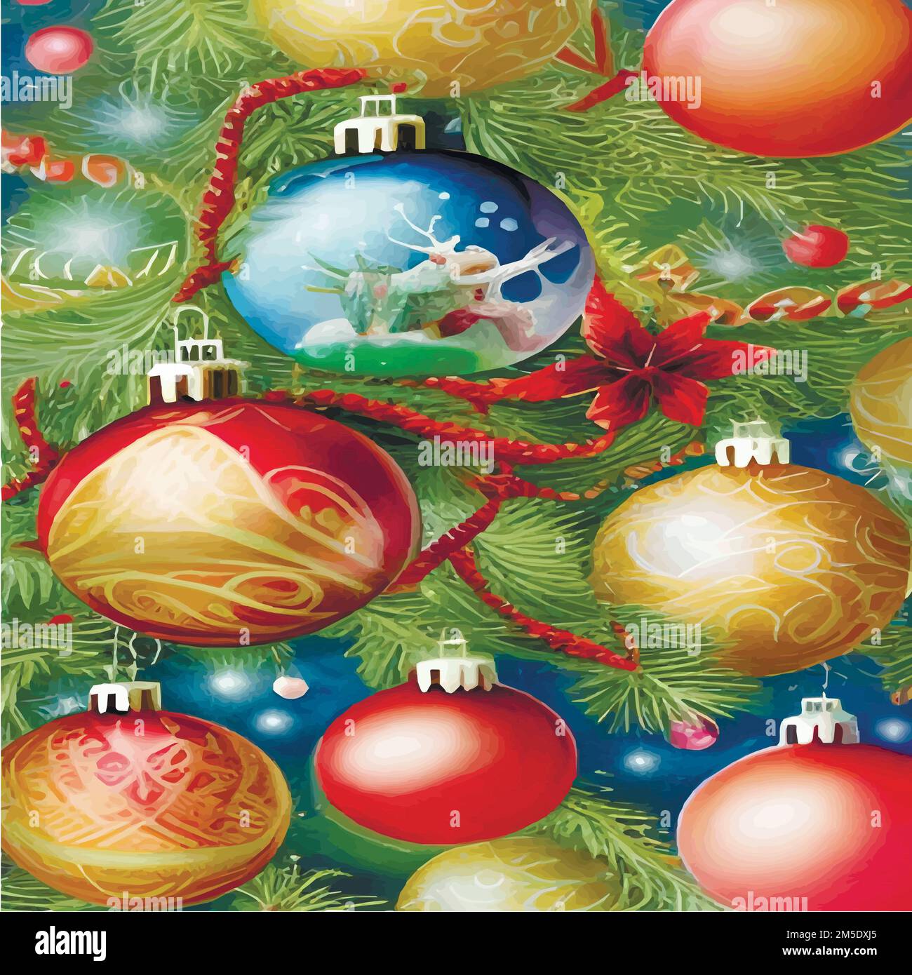 real-christmas-tree-outdoors-stock-vector-images-alamy