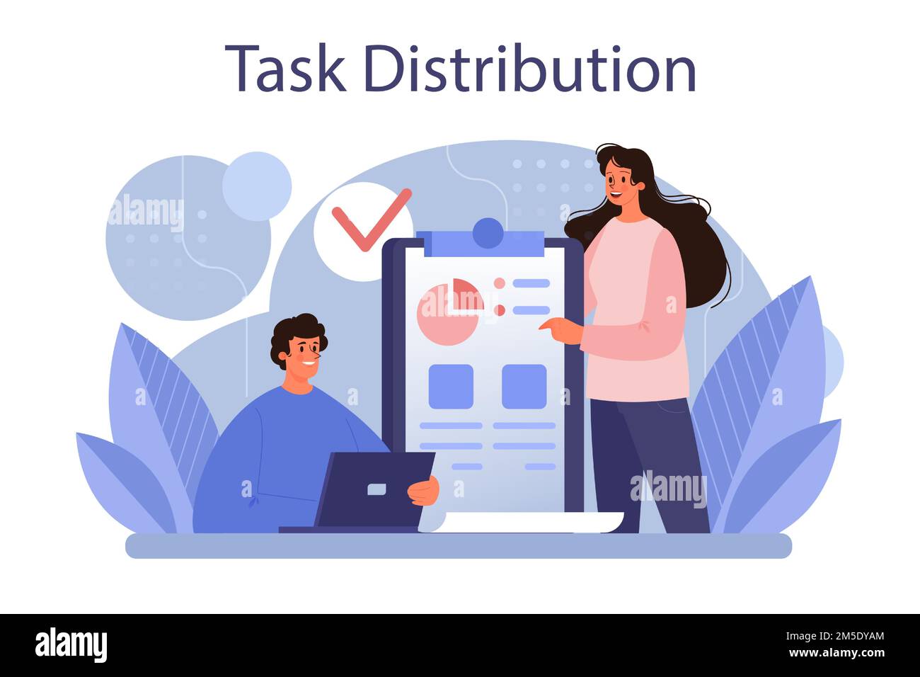 Task distribution concept. Interaction of departments, business ...