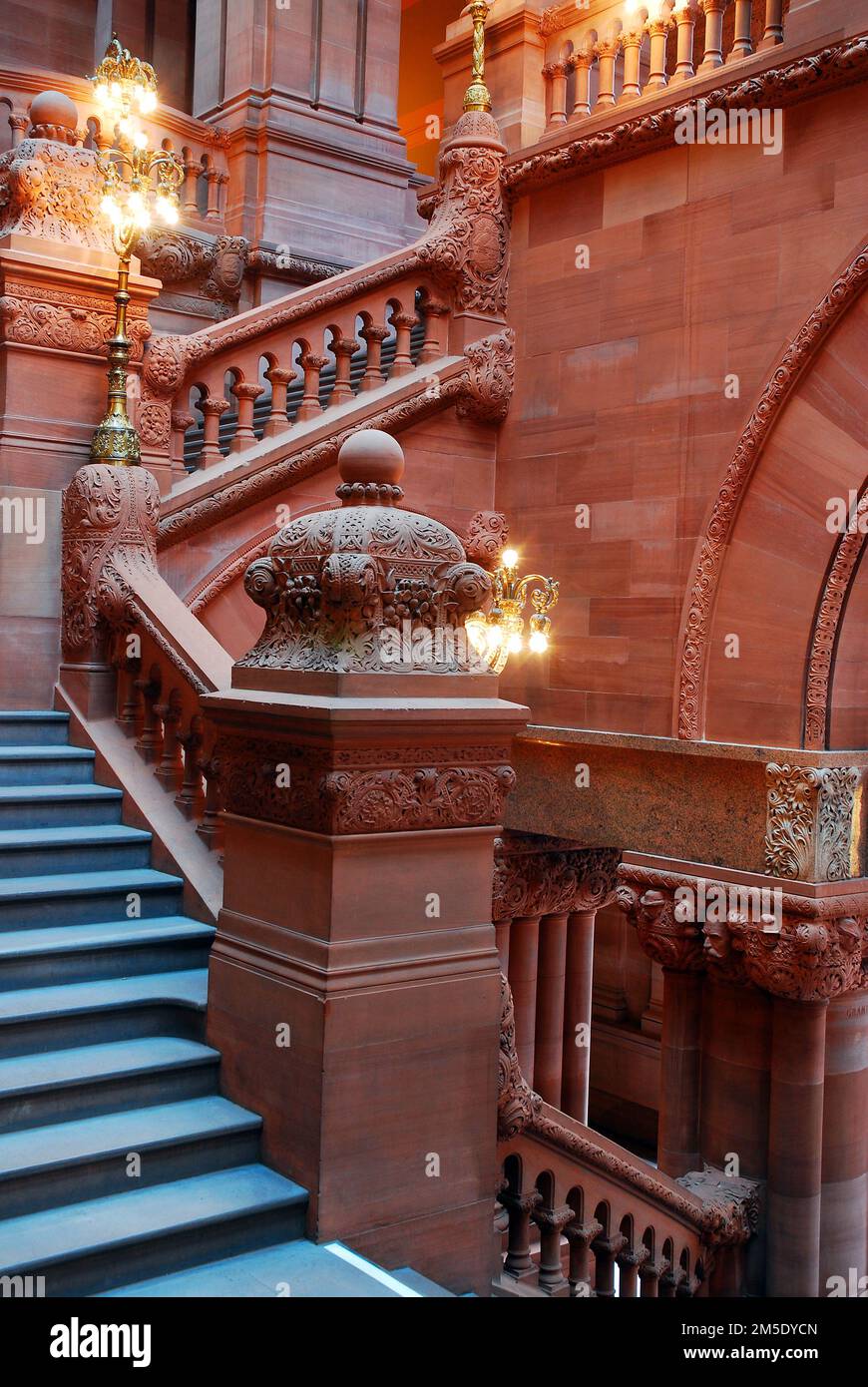 The Million Dollar Staircase, New York State Capitol, Albany, New York Stock Photo