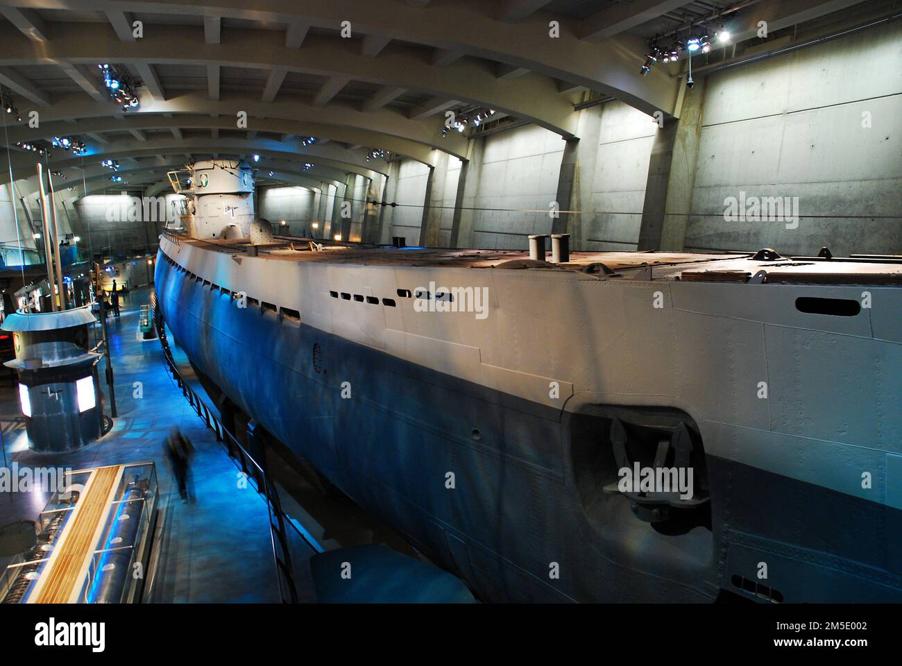 An actual captured Nazi U-boat is on display at the Museum of Science and Industry, Chicago Stock Photo