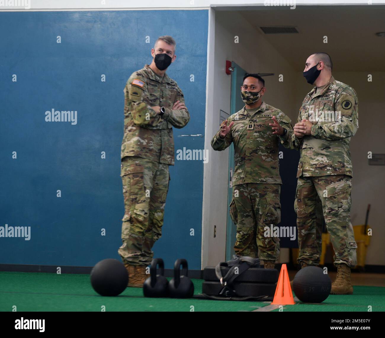 Army Gen. Daniel Hokanson, chief, National Guard Bureau, visits with