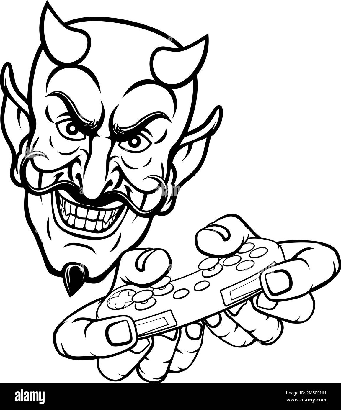Devil gamer video game controller mascot cartoon stock vector image