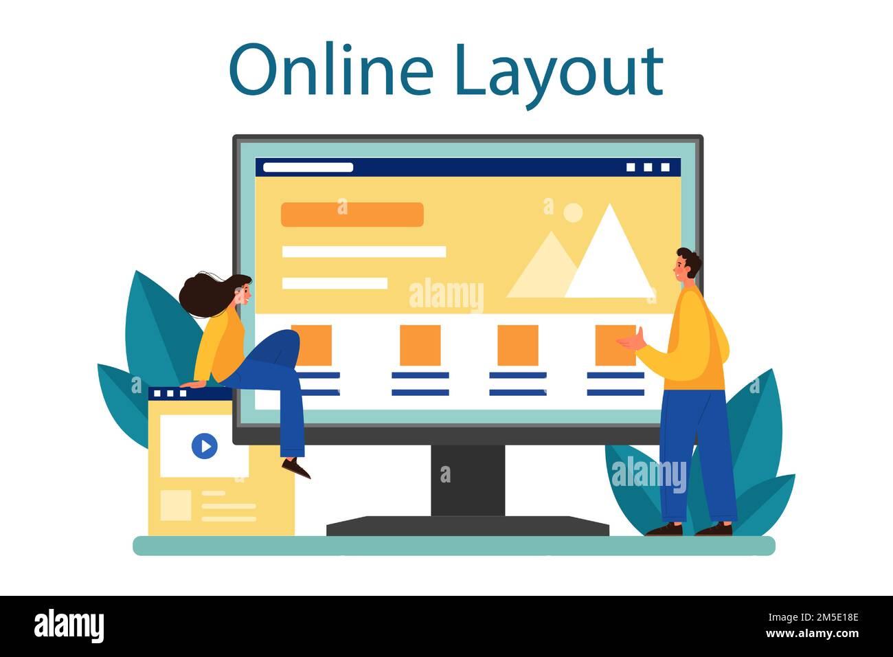 Website layout online service or platform. Web development, mobile app ...