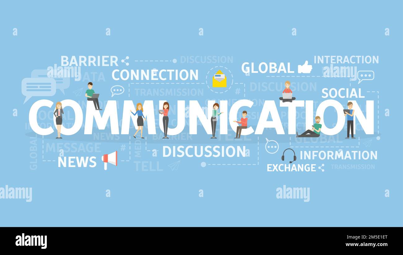 Comication Communication concept illustration. Idea of discussion, interaction and ...