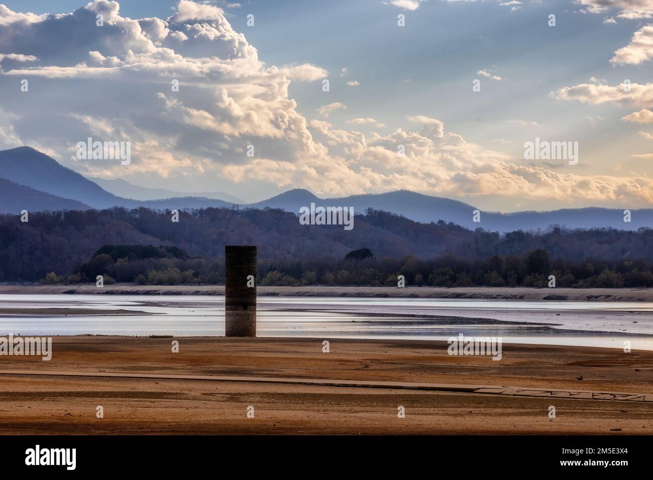 Water is released in the French Broad River in the fall lowering its
