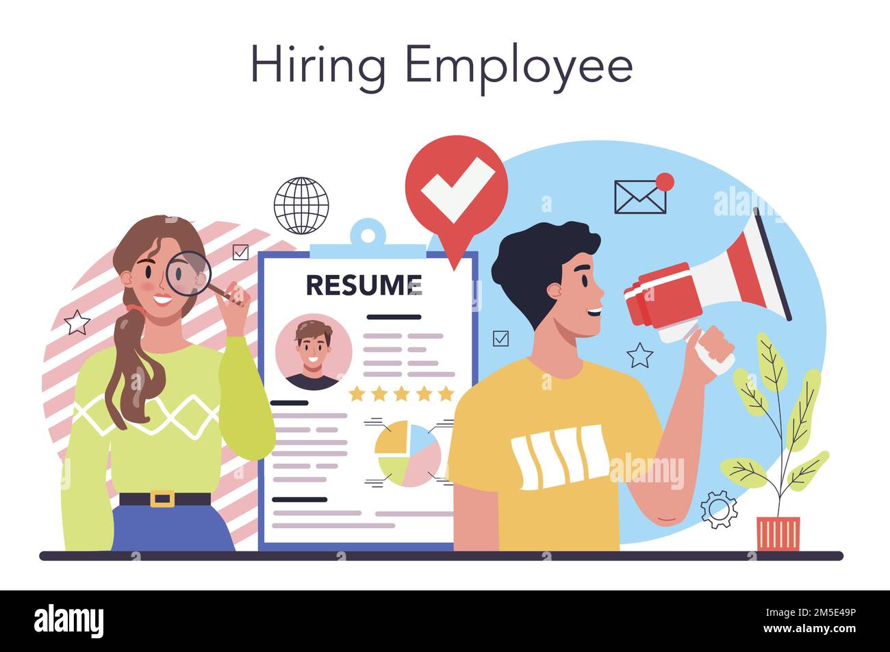 Human resources concept. Idea of recruitment and job management ...