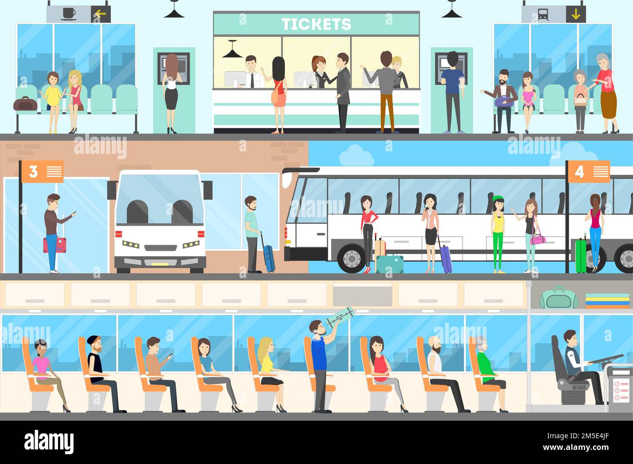 Woman standing bus stop Stock Vector Images - Alamy