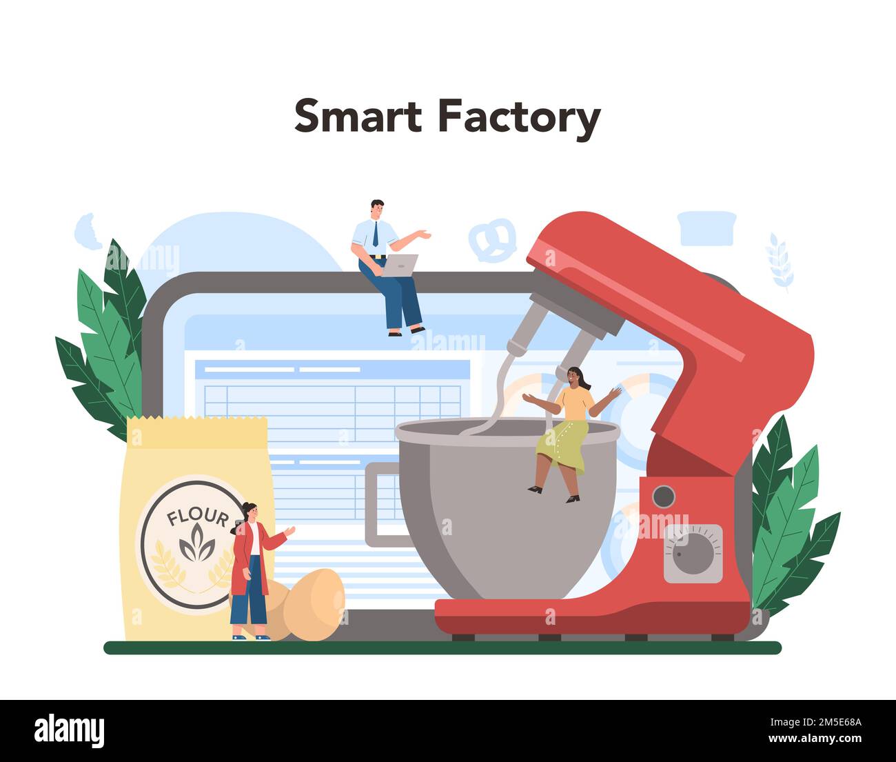 Vector Baking Machine Smart bakery Stock Vector Images - Alamy