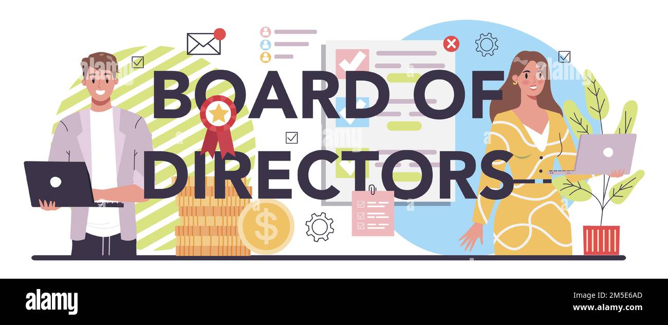 Directors board typographic header. Business planning and development