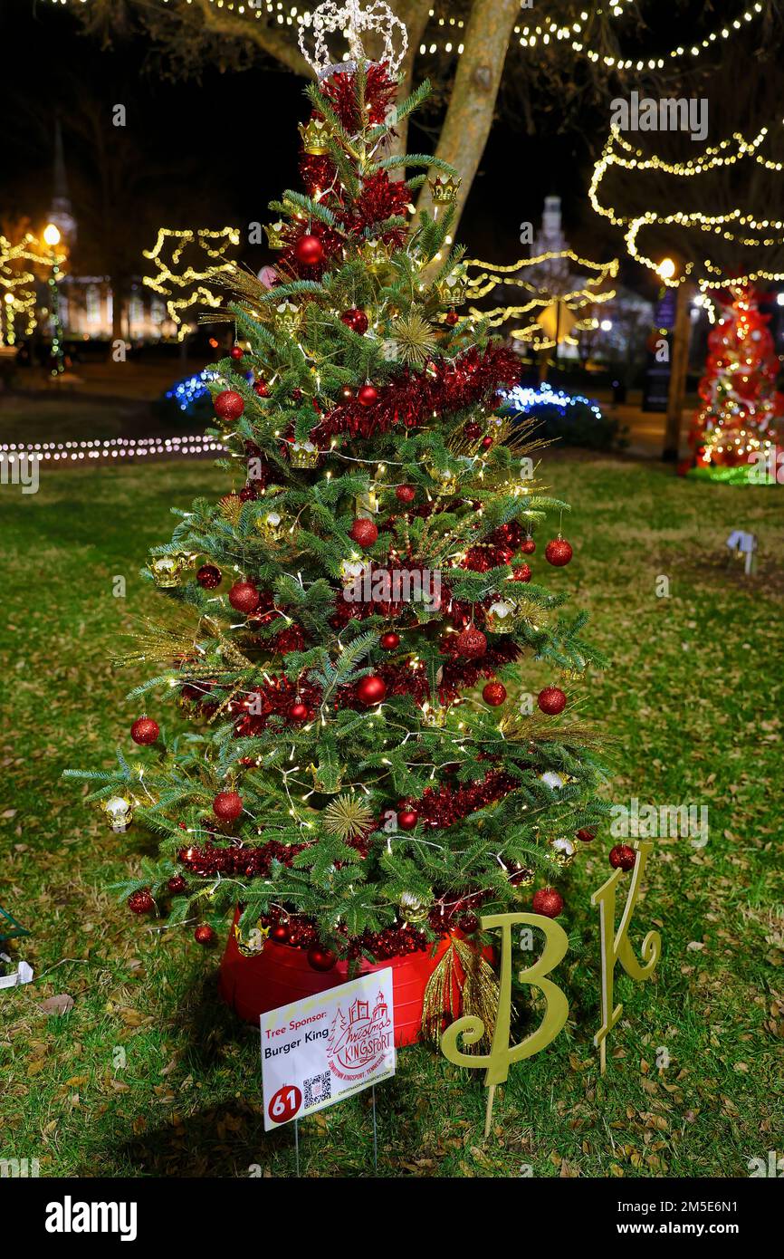 Kingsport, Tennessee, USA December 18, 2022 Christmas trees